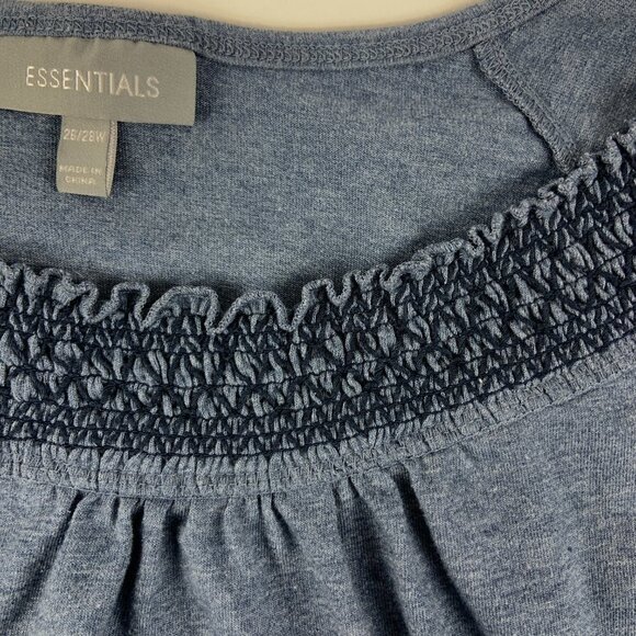 Essentials Womens Blouse Quarter Sleeve Blue 26 28 Wide - Picture 4 of 6